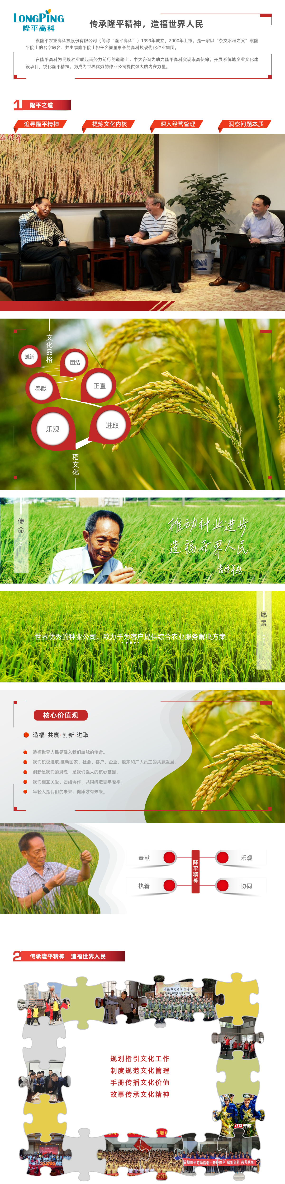 傳承袁隆平精神，造福世界人民丨隆平高科企業(yè)文化建設(shè)項(xiàng)目
