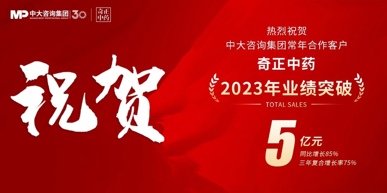 突破5億!祝賀中大咨詢(xún)合作客戶(hù)奇正中藥業(yè)績(jī)躍上新臺(tái)階 突破5億!祝賀中大咨詢(xún)合作客戶(hù)奇正中藥業(yè)績(jī)躍上新臺(tái)階